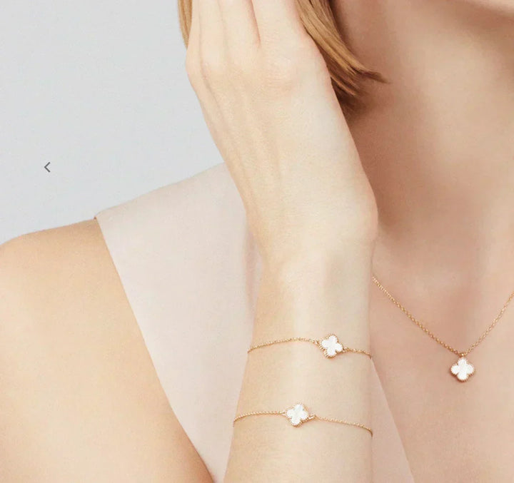 KLÖVER HALSBAND | VITGULD