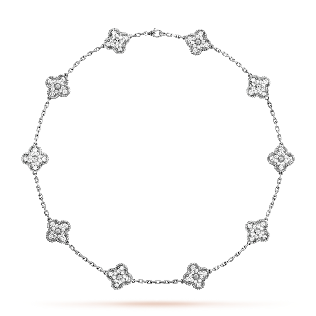 KLÖVER DIAMANTHALSBAND 10 | SILVER