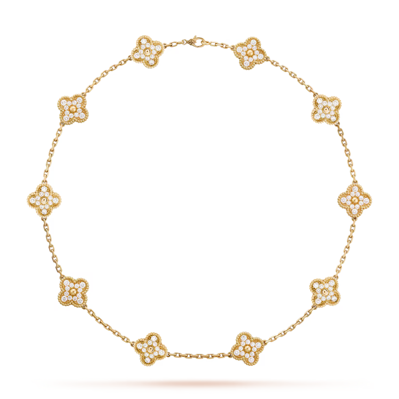 KLÖVER DIAMANT HALSBAND 10 | GULD