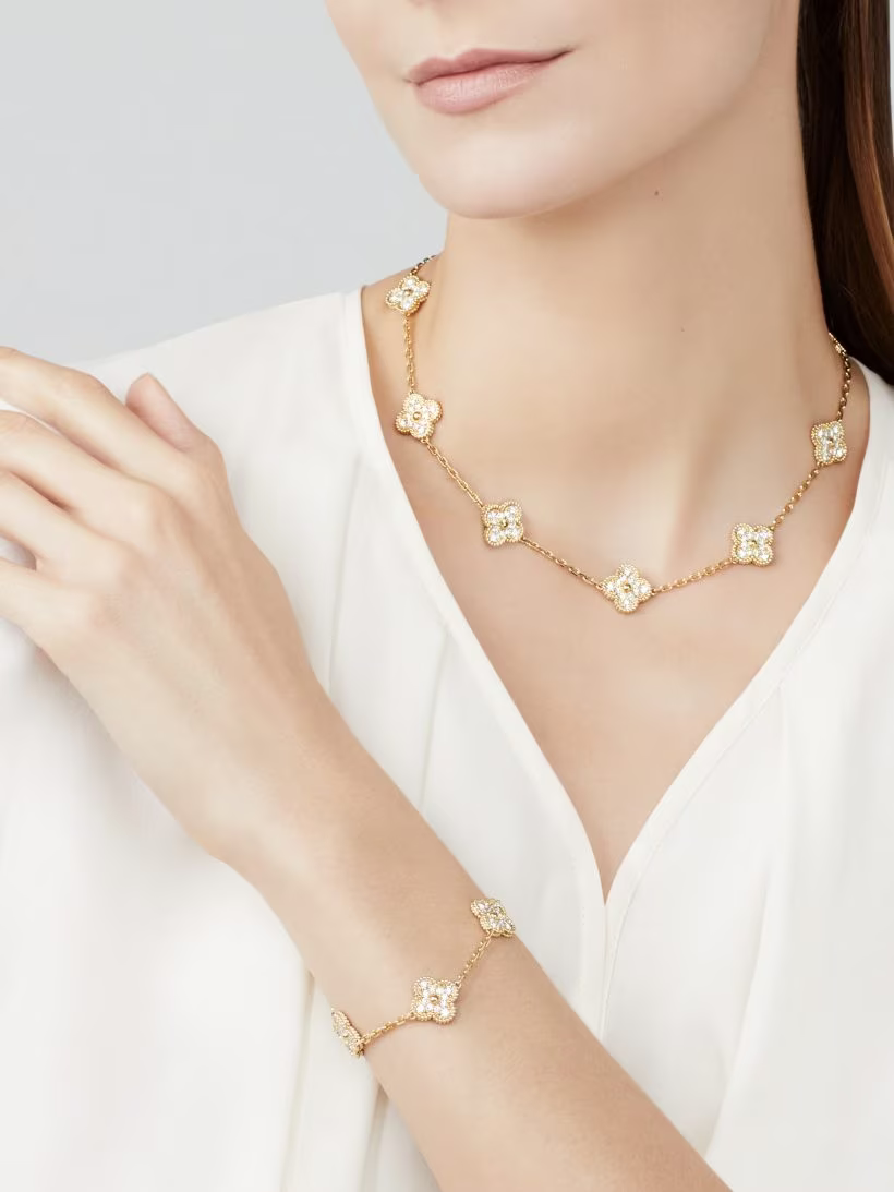 KLÖVER DIAMANT HALSBAND 10 | GULD