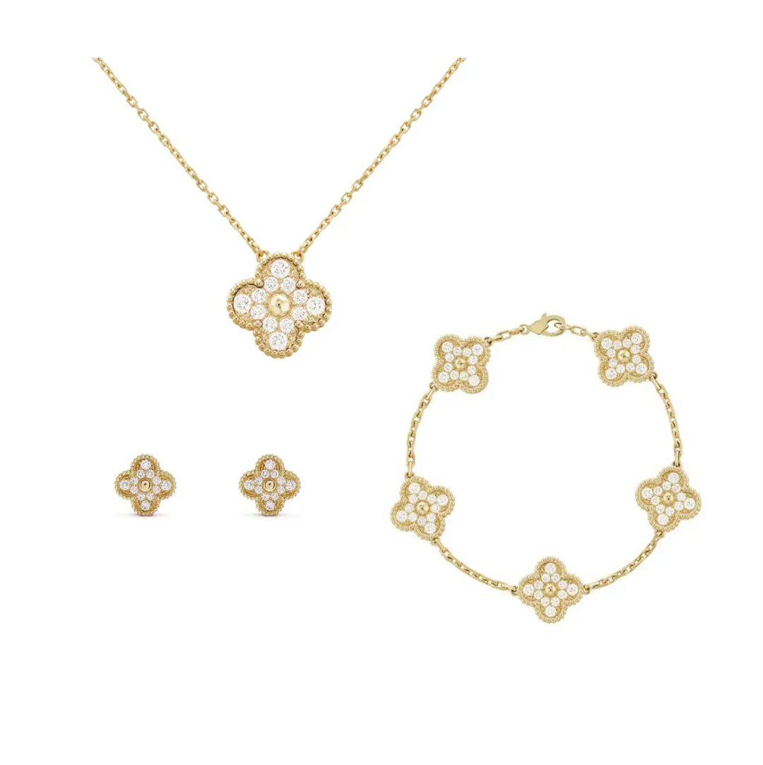 GULD LUXE | KLÖVER DIAMANT SET