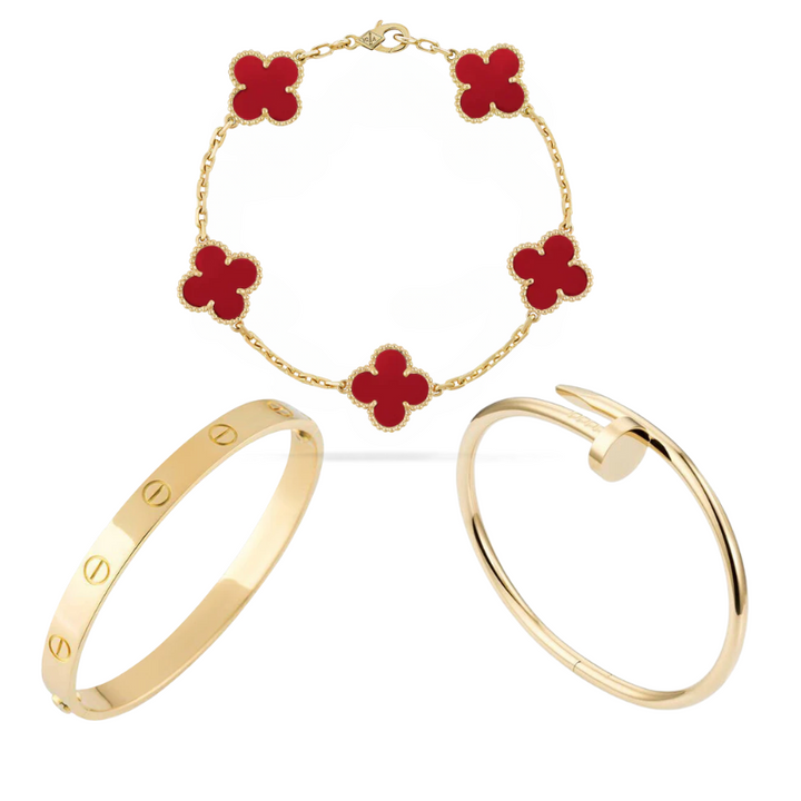 GULD RÖD | STACKABLE ARMBANDSSET