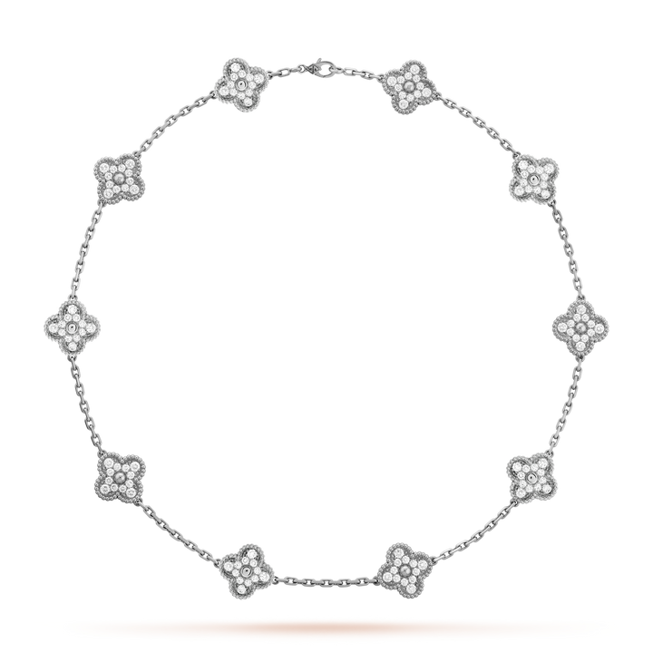 KLÖVER DIAMANTHALSBAND 10 | SILVER