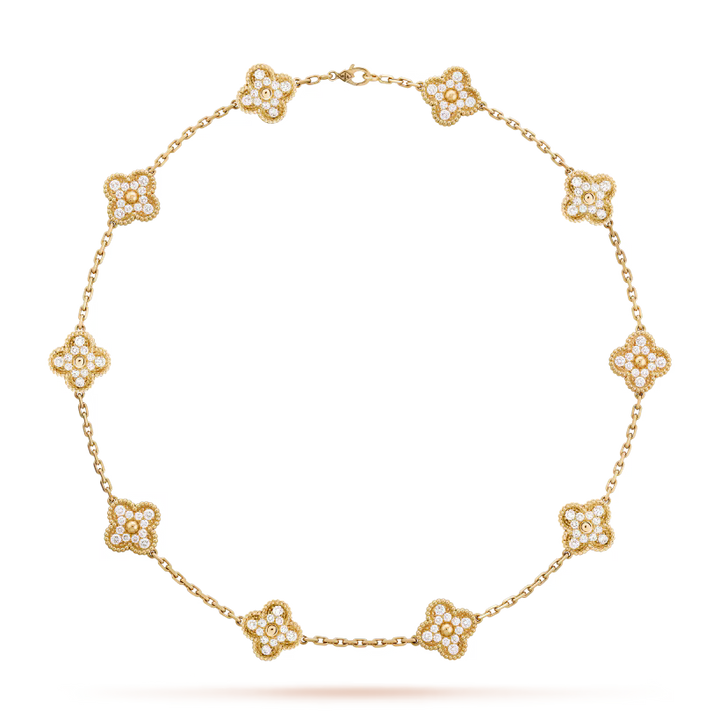 KLÖVER DIAMANT HALSBAND 10 | GULD